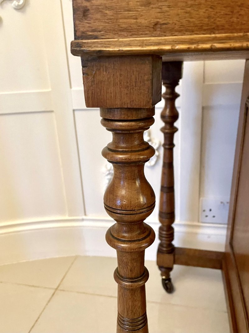 Antique Victorian Quality Walnut Freestanding Davenport - Image 16